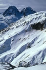 The La Balme cable-car accesses this kind of terrain above the Chamonix valley. (100kb)