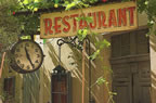 Restaurant sign, St Remy-de-Provence (101kb)