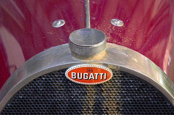 The assertive grille of a 1927 Bugatti Type 47 tourer