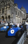 Bugatti GP grid line-up, a highlight of the Circuit des Remparts, Angoulême. (101kb)